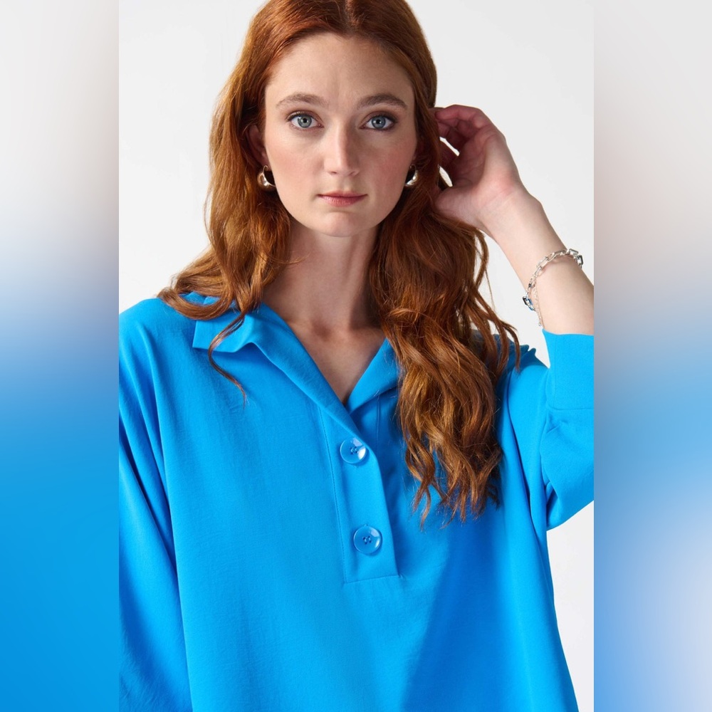 Joseph Ribkoff French Blue Doleman Top - Picture 3 of 9